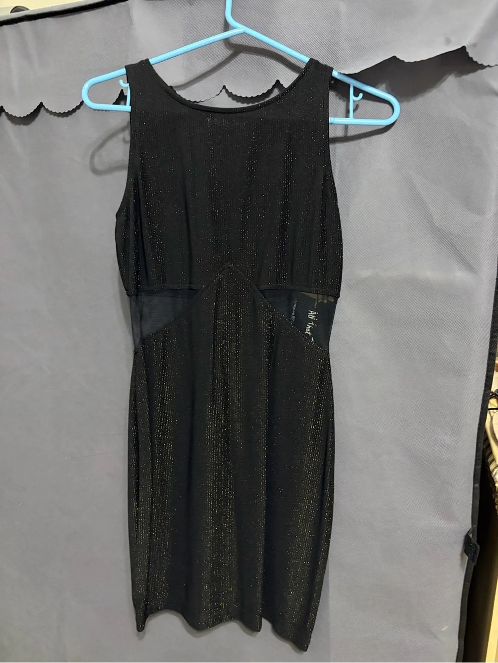 All that Jazz Black Metallic Sleeveless Mini Dress